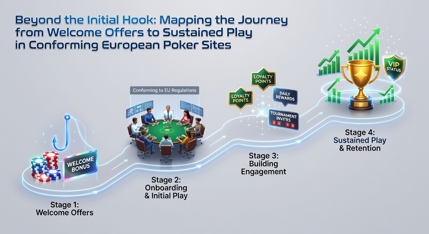 Darstellung der Spielerreise von Willkommensangeboten zu nachhaltigem Engagement auf europäischen Poker-Plattformen