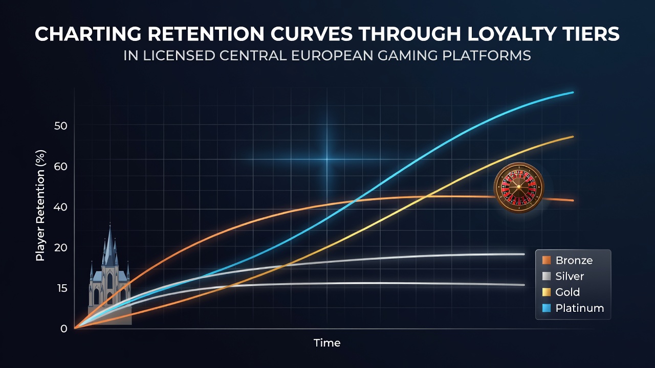 Grafik zu Retentionskurven und Loyalitätsstufen auf mitteleuropäischen Gaming-Plattformen