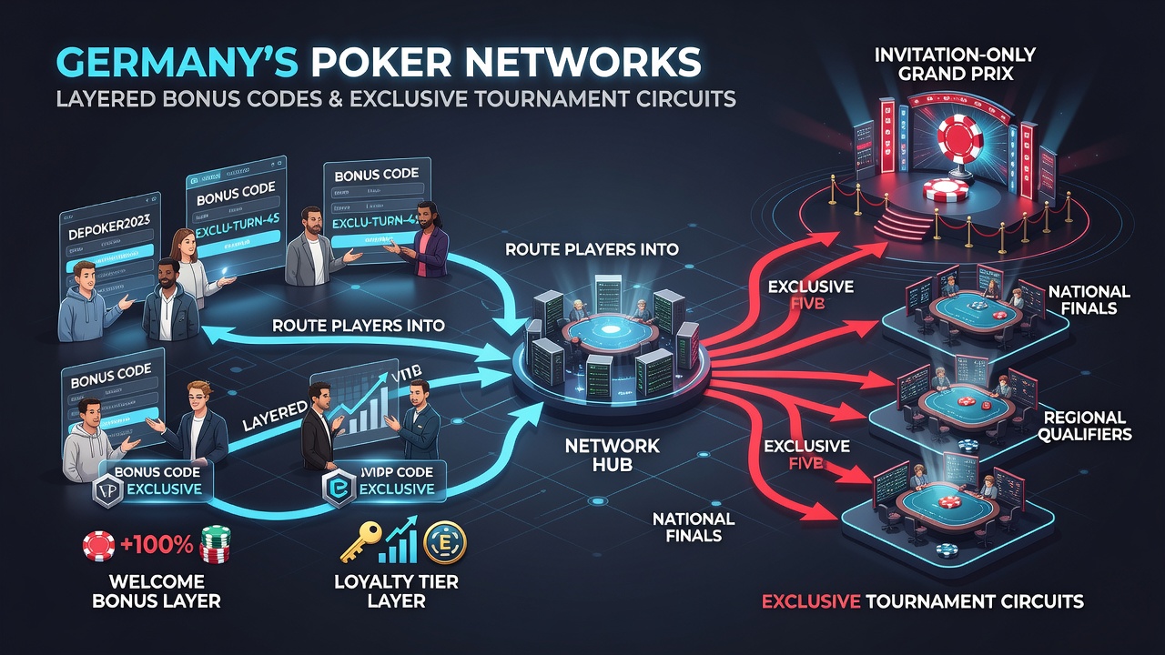 Beispiel für Routing von Spielern durch Bonus-Codes in exklusive Poker-Turniernetzwerke