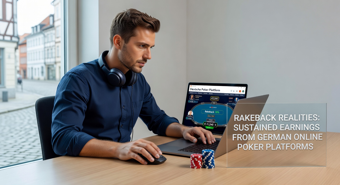 Vergleichstabelle von Rakeback-Raten auf führenden deutschen Poker-Plattformen mit Grafiken zu VIP-Stufen und Auszahlungsbeispielen